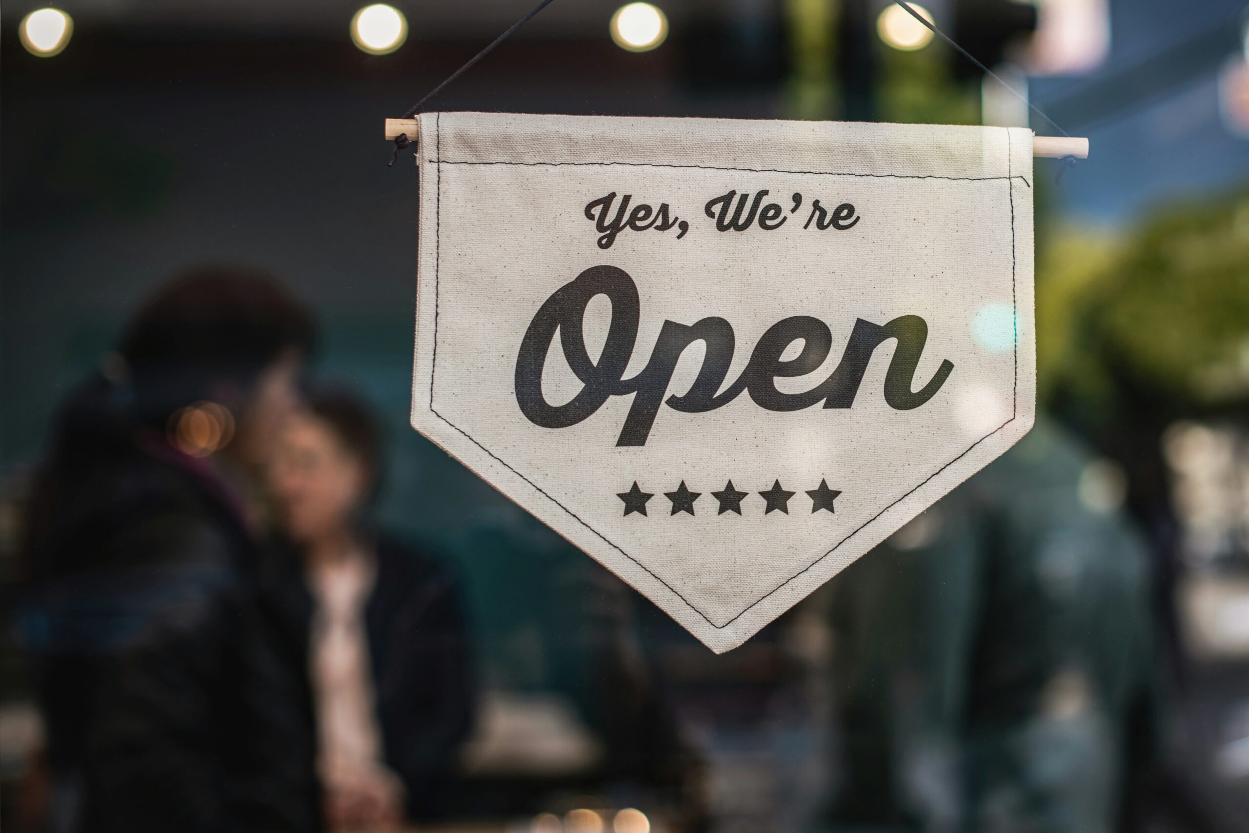 Small business open sign